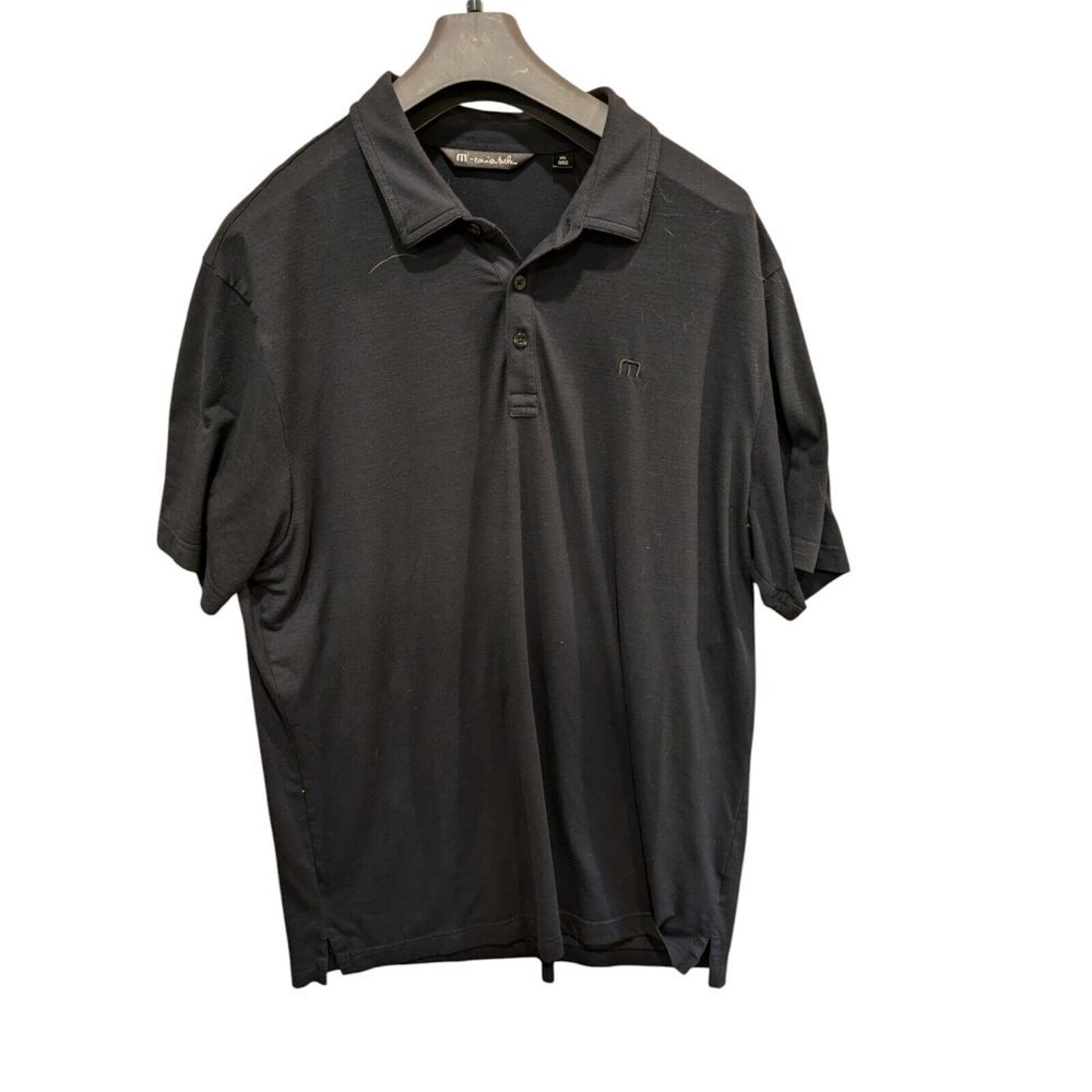 Travis Mathew Black classic Logo performance golf‎ polo shirt XXL